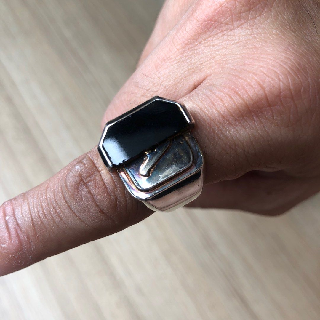 Ambush Misfit Onyx Stone Ring 925 Silver, Luxury, Accessories on  