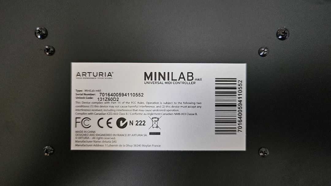 Arturia MINILAB mkii MIDI Keyboard (Category: Other Audio Equipment) located in Taguig. Submitted by alyshamagt68327 (Listing ID 1348034002, Image 3). Description: Can be used for music production, music recording, light DJ-ing, live music playing. Compatible with most common music editing softwares. Plug and play! Bought during the pandemic. Used only 2 times to test. Comes with USB cord. No box..
