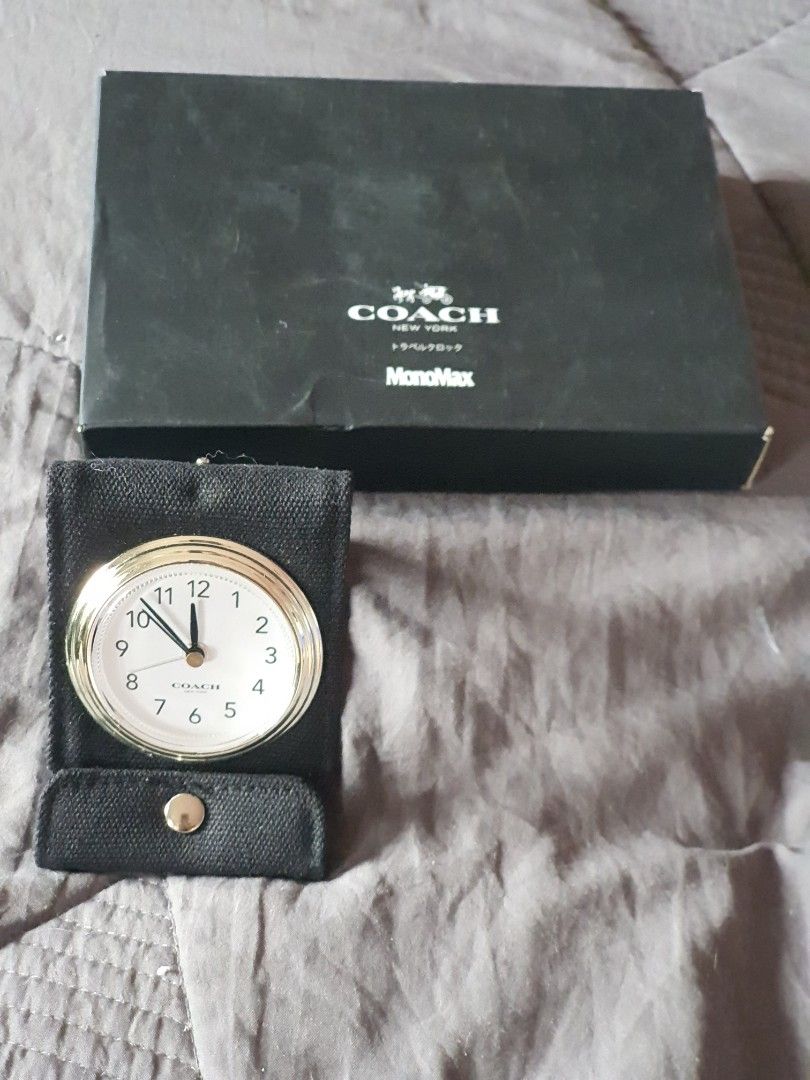 Coach monomax quartz travel clock with alarm (Category: Luxury Watches) located in Paranaque City. Submitted by lemaros (Listing ID 1348055721, Image 2). Description: Preloved just opened coach monomax quartz travel handy clock with alarm..