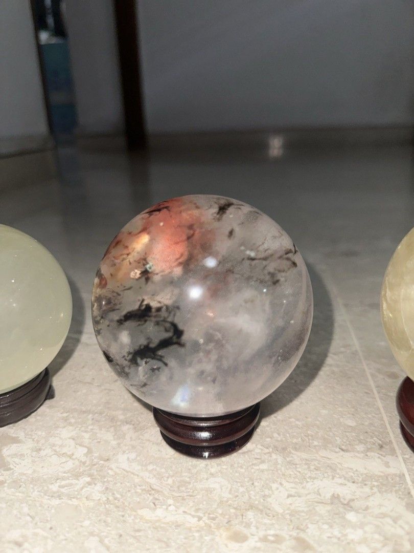 Crystal Balls (Category: Vintage Collectibles) located in Singapore. Submitted by iffypoofy (Listing ID 1348123799, Image 6). Description: Very well-preserved crystal spheres that comes with a stand. All genuine crystals, amazing clarity. Happy to share more photos if required. $168 for the whole set of 10 balls. Please no low-balling, as market rate one big sphere can already cost more than this. If you would like individual spheres, DM for pric