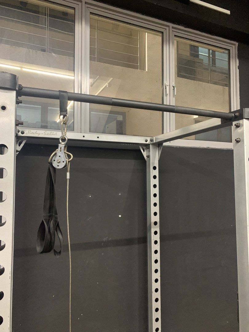 GYM RACK w Pull up bar w Pulley set FAST DEAL (Category: Weights & Dumbbells) located in Singapore. Submitted by tinotheturbonator (Listing ID 1347004917, Image 3). Description: Letting got gym rack w bench. Arrange own transport for pick up. Price negotiable but no lowball please .