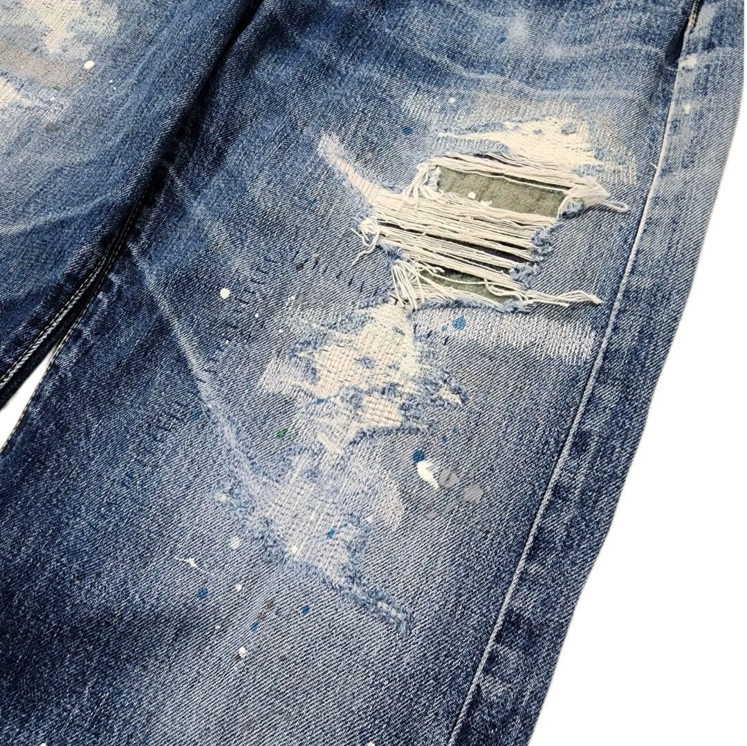 Levi's® 503B 90年代 潑漆破壞牛仔褲 日本製 赤耳 大E 32腰 #翻轉你的愛