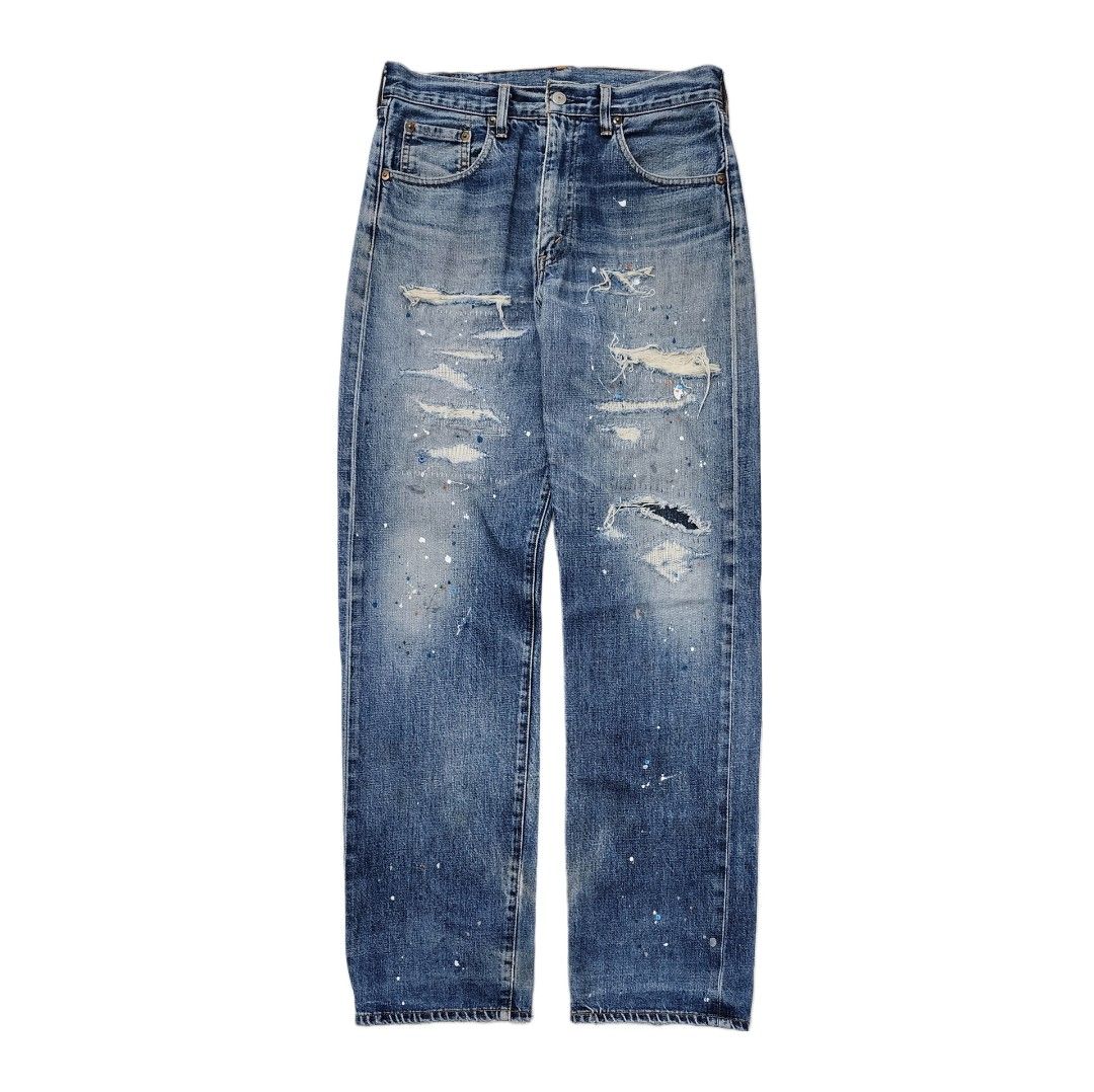 Levi's® 504Z-XX 破壞潑漆牛仔褲 日本製 赤耳 大E, 32腰 #蛇年行大運