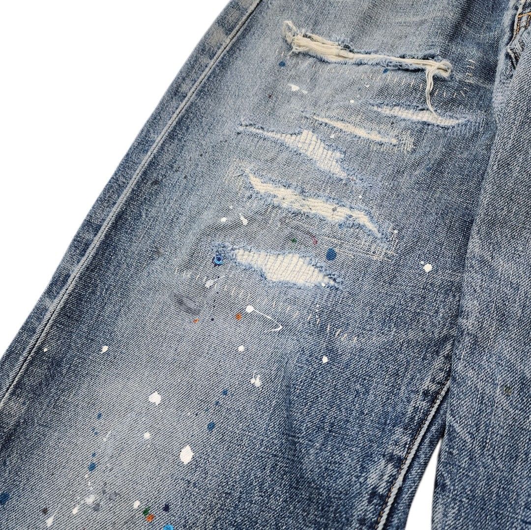 Levi's® 504Z-XX 破壞潑漆牛仔褲 日本製 赤耳 大E, 32腰 #蛇年行大運