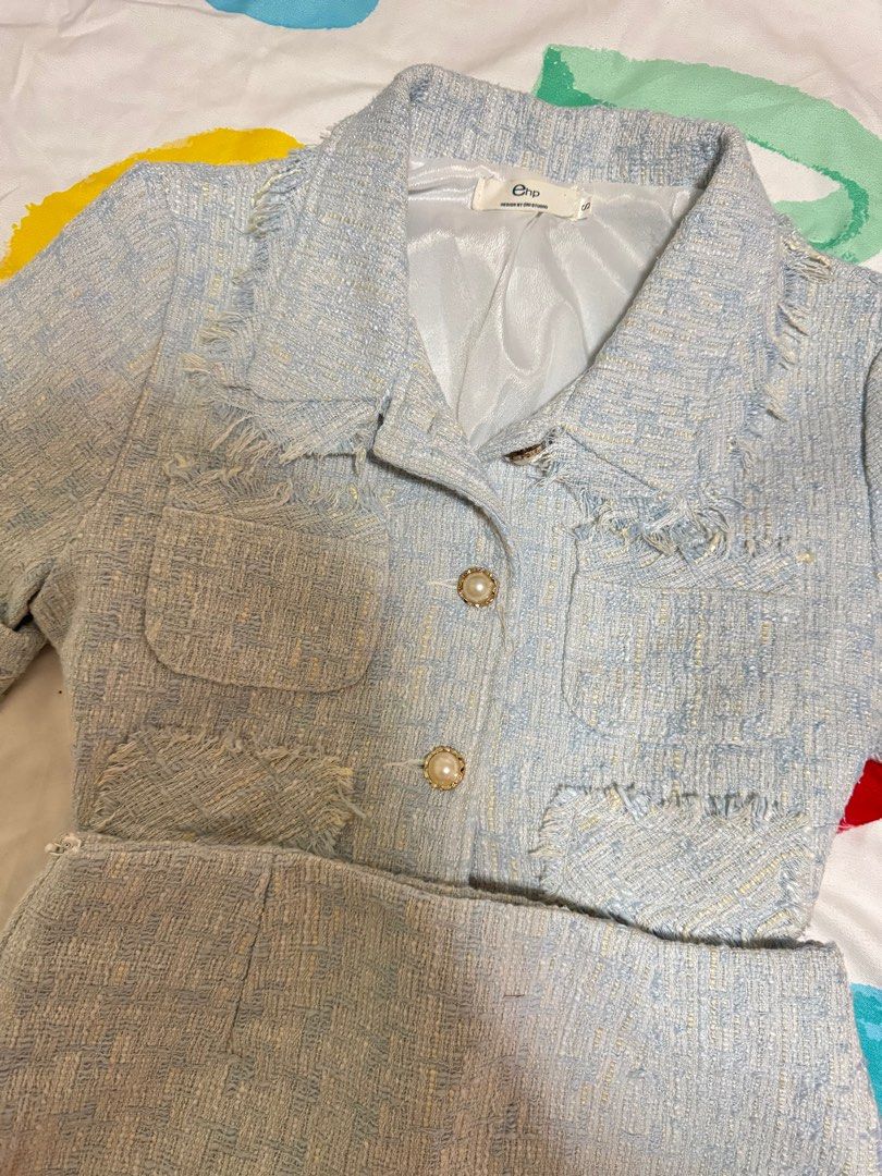 Light blue tweed coordinates (Category: Sets or Coordinates) located in Quezon City. Submitted by buhbyestuff (Listing ID 1348027146, Image 2). Description: .