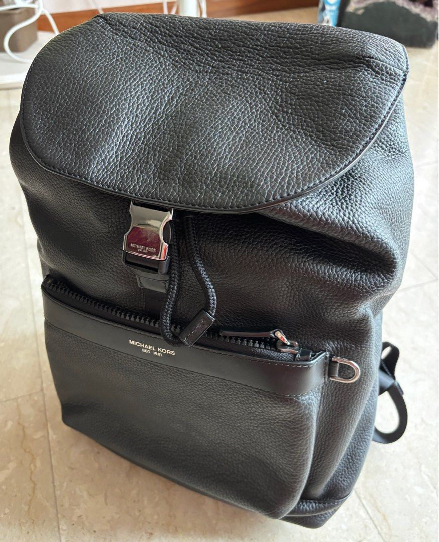 MK backpack (Category: Backpacks) located in Singapore. Submitted by kenbvalue (Listing ID 1348086804, Image 1). Description: Lightly use like new : Authentic Michael Kors men leather backpack to let go: Size : H42 x W30 x D 13cm, front one zip compartment , inner 2 slot compartment and. 1 open compartmnet for laptop . $238.