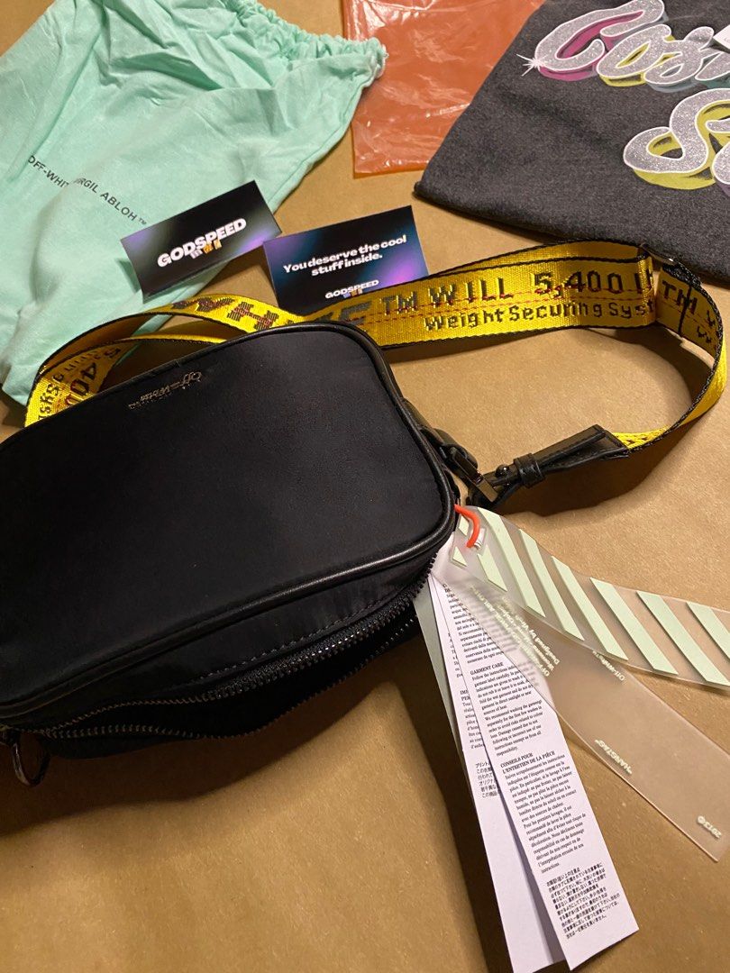 OFF-WHITE Crossbody Bag (Category: Luxury Bags & Wallets) located in Manila. Submitted by godspeedmnl (Listing ID 1348151133, Image 2). Description: OFF-WHITE Crossbody Bag Nylon Leather Trim Black Yellow The OFF WHITE Crossbody Nylon Leather Trim Black Yellow has become a celebrated addition to the brand’s catalog. 11,289PHP / Size: 6H 8W 2.5D Available colorways: Black Yellow Package included: • OFF-WHITE Crossbody x 1 • Paper Bag • Free waterp