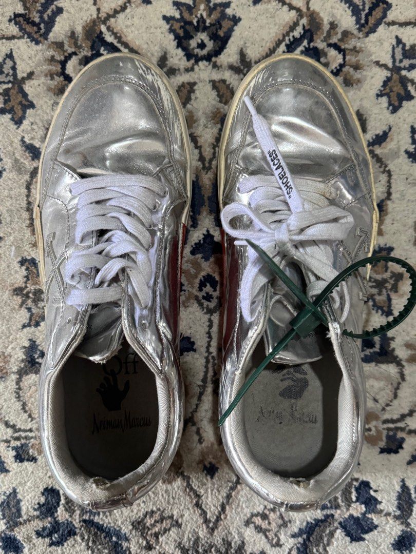 Offwhite Sneaker (Category: Sneakers) located in Singapore. Submitted by hue02 (Listing ID 1348067940, Image 1). Description: Offwhite authentic sneaker in silver 100% Authentic Negotiable for fast deal .