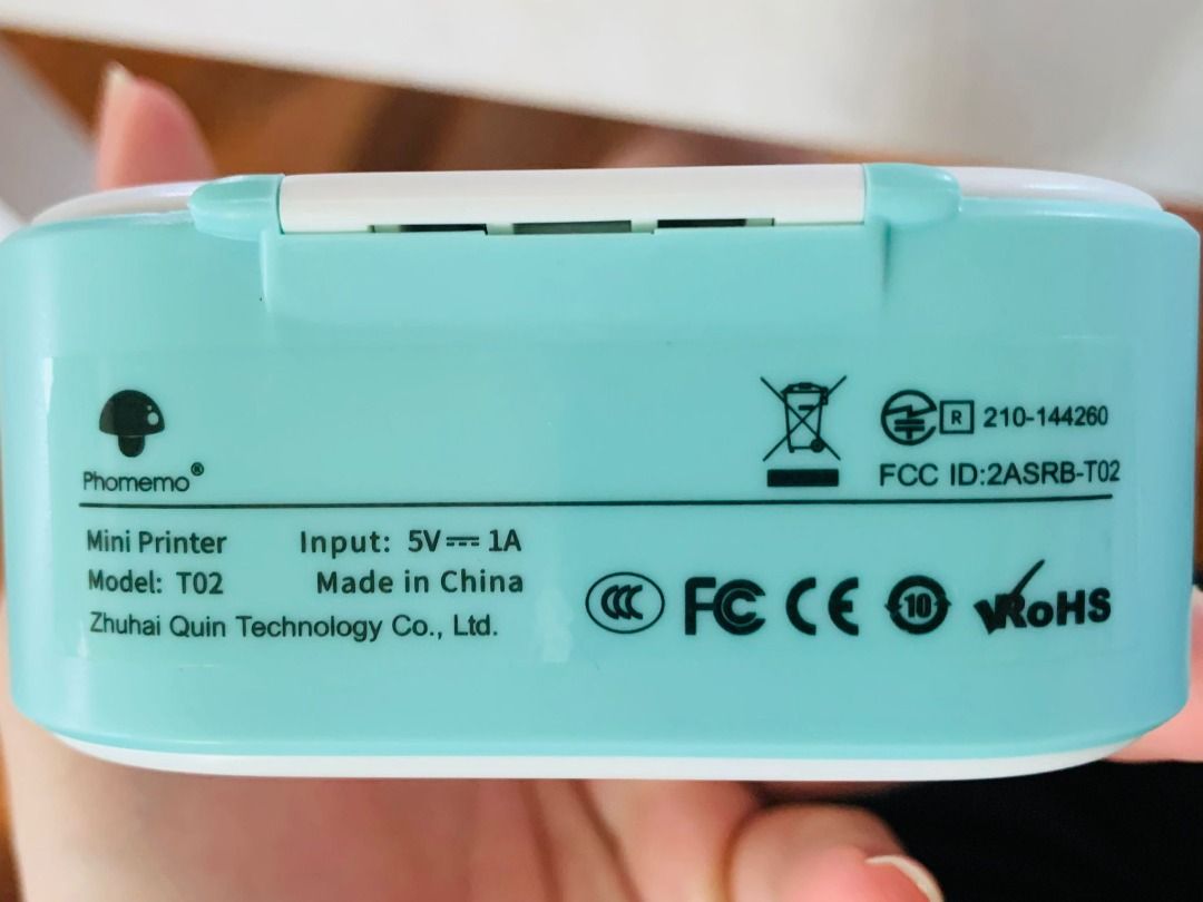 Phomemo T02 Inkless Mini Printer (Category: Printers, Scanners & Copiers) located in Singapore. Submitted by lostruins (Listing ID 1348073821, Image 3). Description: 87*90*40mm size Colour: Cyan .