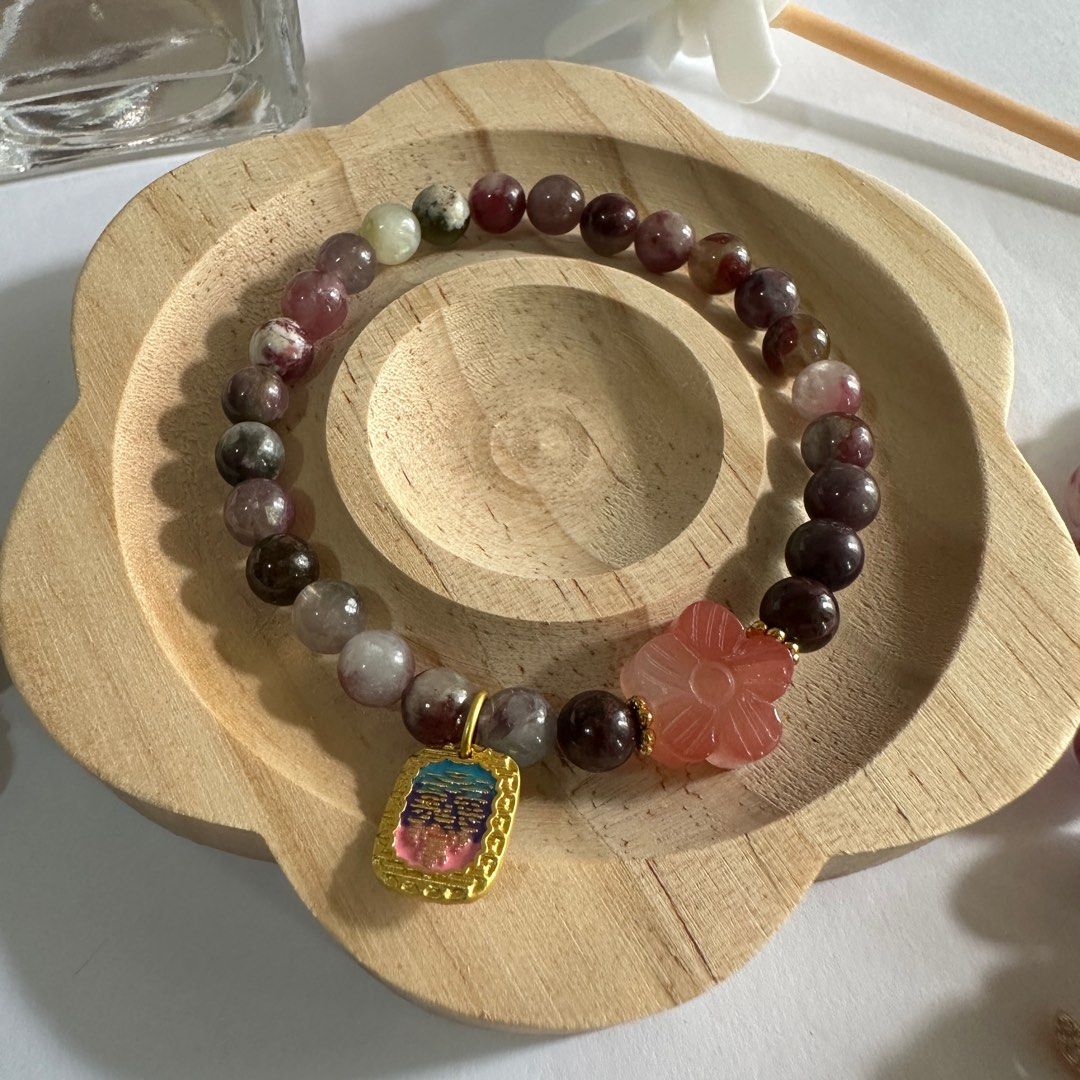 Rainbow Tourmaline with Flower Charm Bracelet (Category: Bracelets) located in Manila. Submitted by dtabante (Listing ID 1348087533, Image 2). Description: 🔮 Bead Size: 6mm 🔮 Bracelet Size: 15cm ✨ Each purchase/transaction comes with a freebie! ✨ Can do meetups at Ayala Triangle every Monday-Thursday or at Robinsons Place Manila every Friday-Sunday ✨ Delivery free will be shouldered by the buyer, via J&T Express/Lalamove/GrabExpress/Angkas Pada