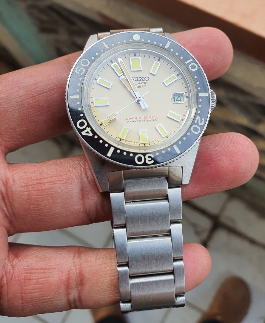 SEIKO 62MAS LIMITED EDITION (Category: Men's Watches) located in Lapu Lapu. Submitted by watchenthusiast4444 (Listing ID 1348221352, Image 1). Description: BASE WATCH SEESTERN 62MAS MOD TO PERFECTION ONLY ONE MADE 38MM SIZE SEIKO NH35 AUTOMATIC MOVEMENT DOME SAPPHIRE CRYSTAL CERAMIC BEZEL LIMITED EDITION CREAM DIAL PATINA HANDS.