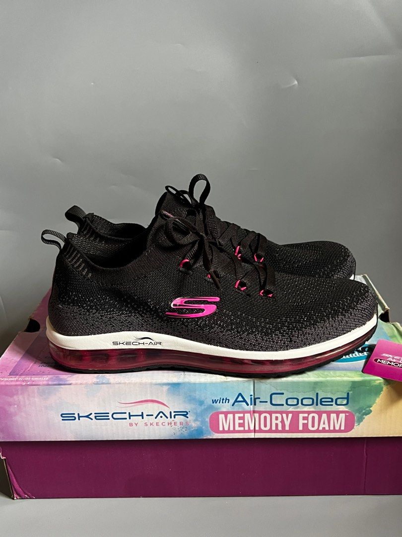 Skech-Air by Skechers (Category: Sneakers) located in Malasiqui. Submitted by outswi_ (Listing ID 1348101592, Image 1). Description: Skechers with Air-Cooled Memory Foam never been used (sinukat lang) bought from israel EU 38/ USA 8/ UK 5/ 25 cm color: pink, black, white rfs: too big .