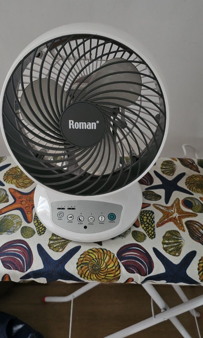 Table Fan (Category: Fans) located in Singapore. Submitted by ak7766 (Listing ID 1348024330, Image 1). Description: Roman desk fan used few times only.cash & carry. look very new..