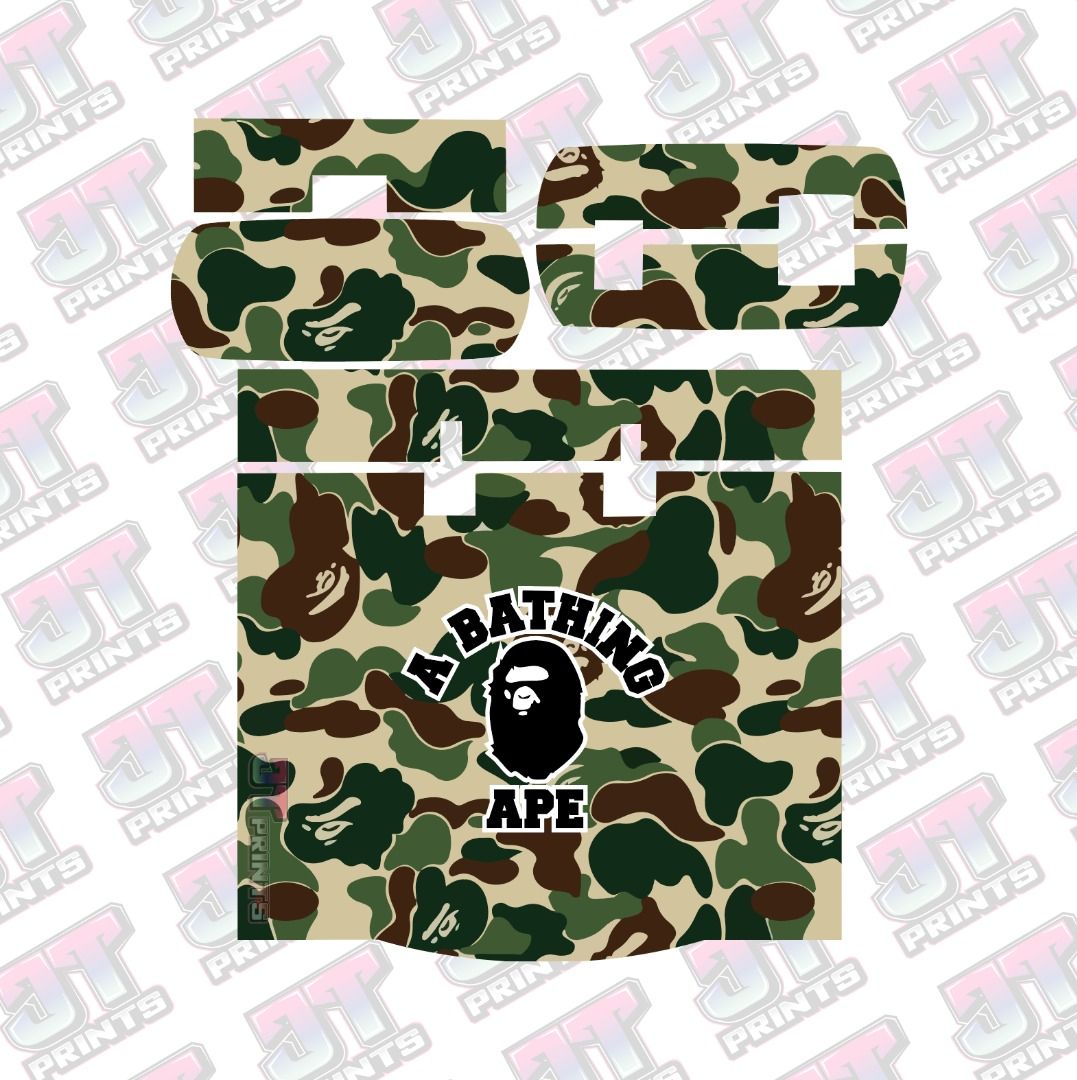 The Bathing Ape BAPE Camo / Blue Motorcycle Motorbike IU OBU Decal ...