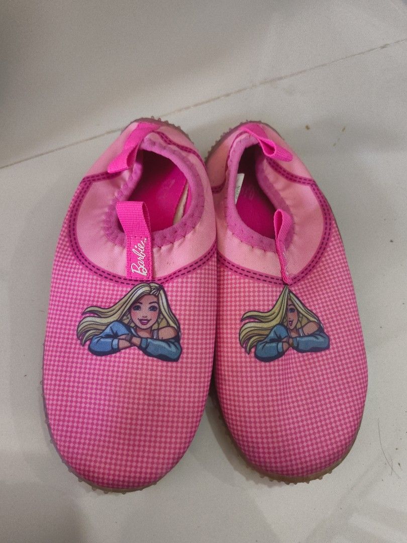 Barbie swimming shoes size 10 (Category: Babies & Kids Fashion) located in Zamboanga. Submitted by abby1614 (Listing ID 1348255077, Image 1). Description: rarely used needs cleaning size 10.