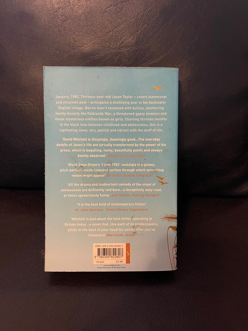 Black Swan Green by David Mittchell (Category: Storybooks) located in Marikina City. Submitted by jsv (Listing ID 1348325293, Image 2). Description: From award-winning writer David Mitchell comes a sinewy, meditative novel of boyhood on the cusp of adulthood and the old on the cusp of the new. Black Swan Green tracks a single year in what is, for thirteen-year-old Jason Taylor, the sleepiest village in muddiest Worcestershire in a dying Cold War 