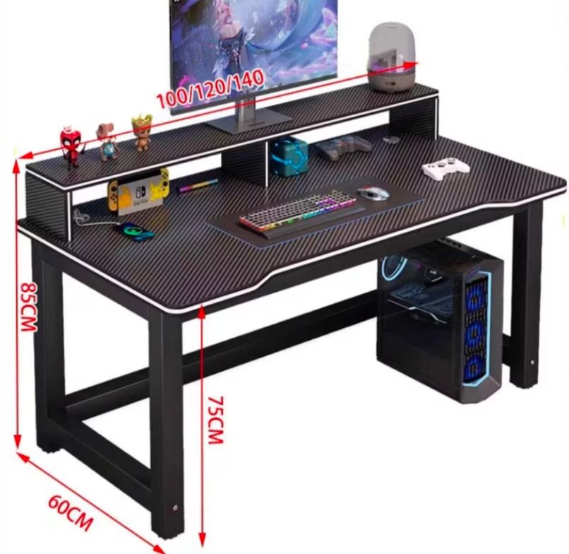 Carbon Fibre Computer Table Organizer Gaming Table Monitor Stand Study ...