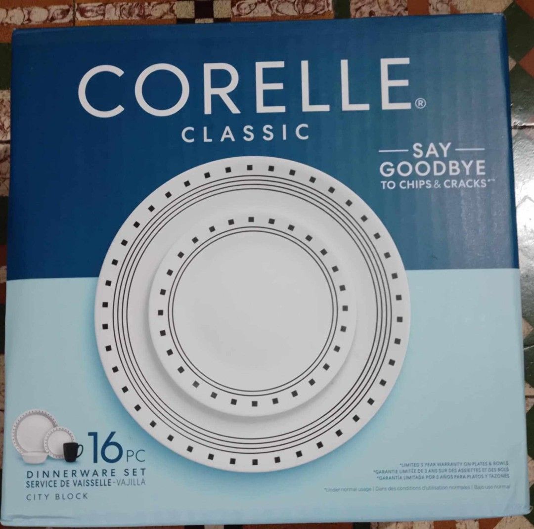 Corelle dinnerware set 16 pcs (Category: Dinnerware & Cutlery) located in Manila. Submitted by michie2018 (Listing ID 1348429552, Image 2). Description: Corelle 16pcs made in UsA.