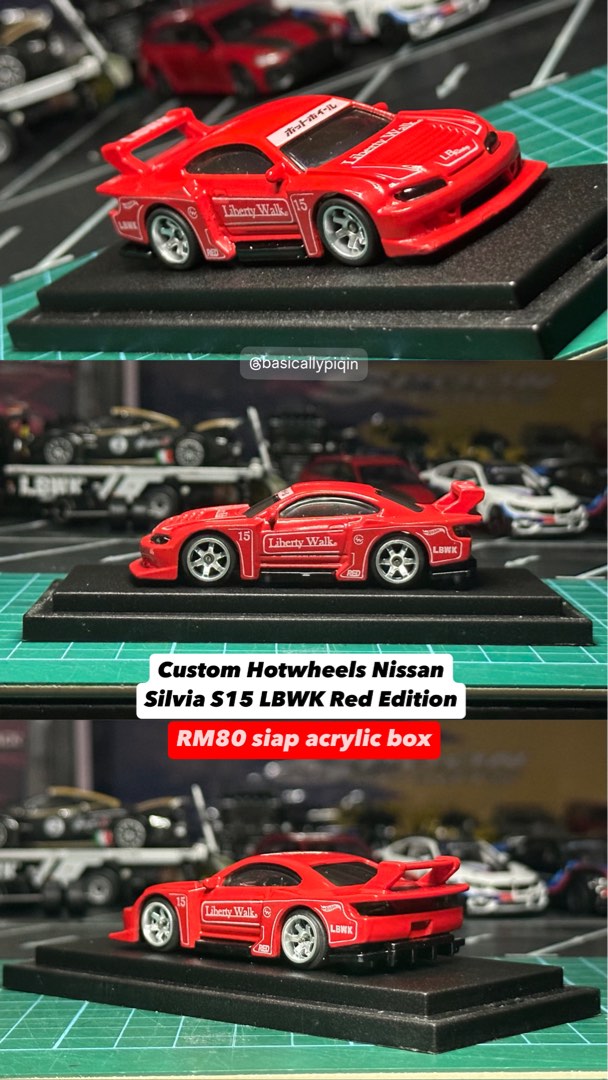 Custom Hotwheels Nissan Silvia S15 LBWK Red Edition, Hobbies & Toys ...