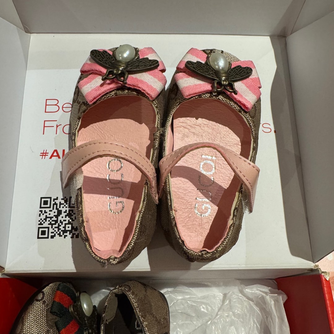 GUCCI-inspired babies shoes (pink), Babies & Kids, Babies & Kids ...