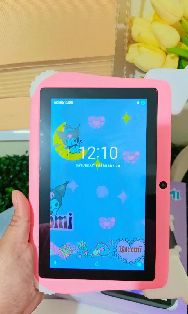 Kuromi Tablet Android 14 (Category: Android) located in Quezon City. Submitted by mhoniqvela04 (Listing ID 1348360114, Image 3). Description: KUROMI TABLET with Learning Apps💜🩷💜 Sobrang Ganda in actual promise ‼️ Soft Touch and hindi siya mabagal 🤗 May nakadownload narin na mga apps pwede niyo pa dagdagan 😍 Inclusions: Charger Earphone Touch Pen Stickers Screen Protector Soft Case-Kuromi Manual 7 inches Display Screen💜 Single sim slot🩷 Wit