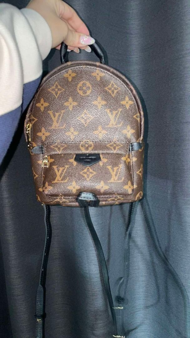 LV Palm Springs Monogram backpack (Category: Luxury Bags & Wallets) located in Cavite. Submitted by sheebagsetc (Listing ID 1348427397, Image 1). Description: Japan sourced In excellent condition No rubs, tarnish or stains on bag With dust bag ⚠From 3500 down to 2500 (sagad na po ang price, tysm!) 🥲🥰.