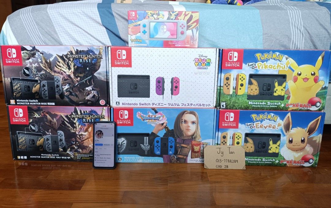 Nintendo switch console, games, collector edition
