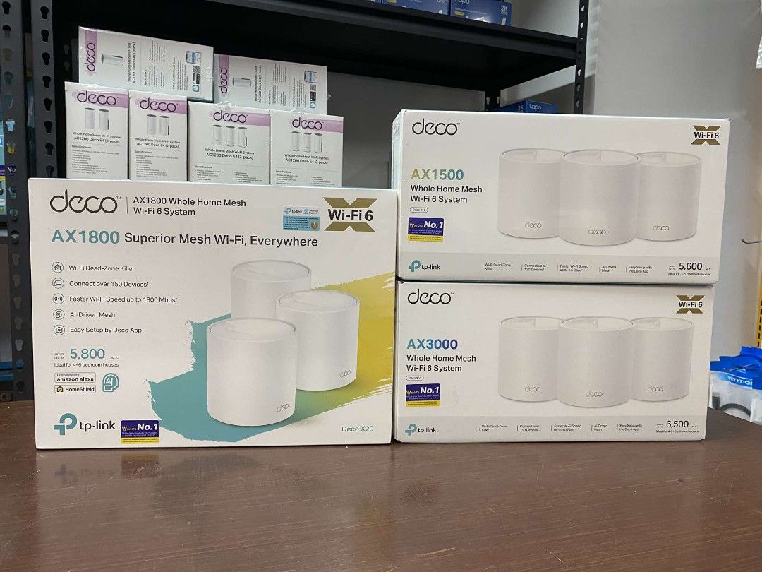 Tplink Deco X10 3pack, Deco X20 3pack, Deco X50 3pack (Category: Networking) located in Pasig City. Submitted by techubstoreandaccessories (Listing ID 1348224691, Image 1). Description: Deco X10 3pack, Deco X20 3pack, Deco X50 3pack Ready for Pick Up / Delivery ‼️ 📌 DETAILS: ✅Actual Picture Posted. ✅BRAND NEW & ORIGINAL. ✅7 Days Replacement for Factory Defects and 1year Warranty. (Terms and conditions apply) -------------------------------------