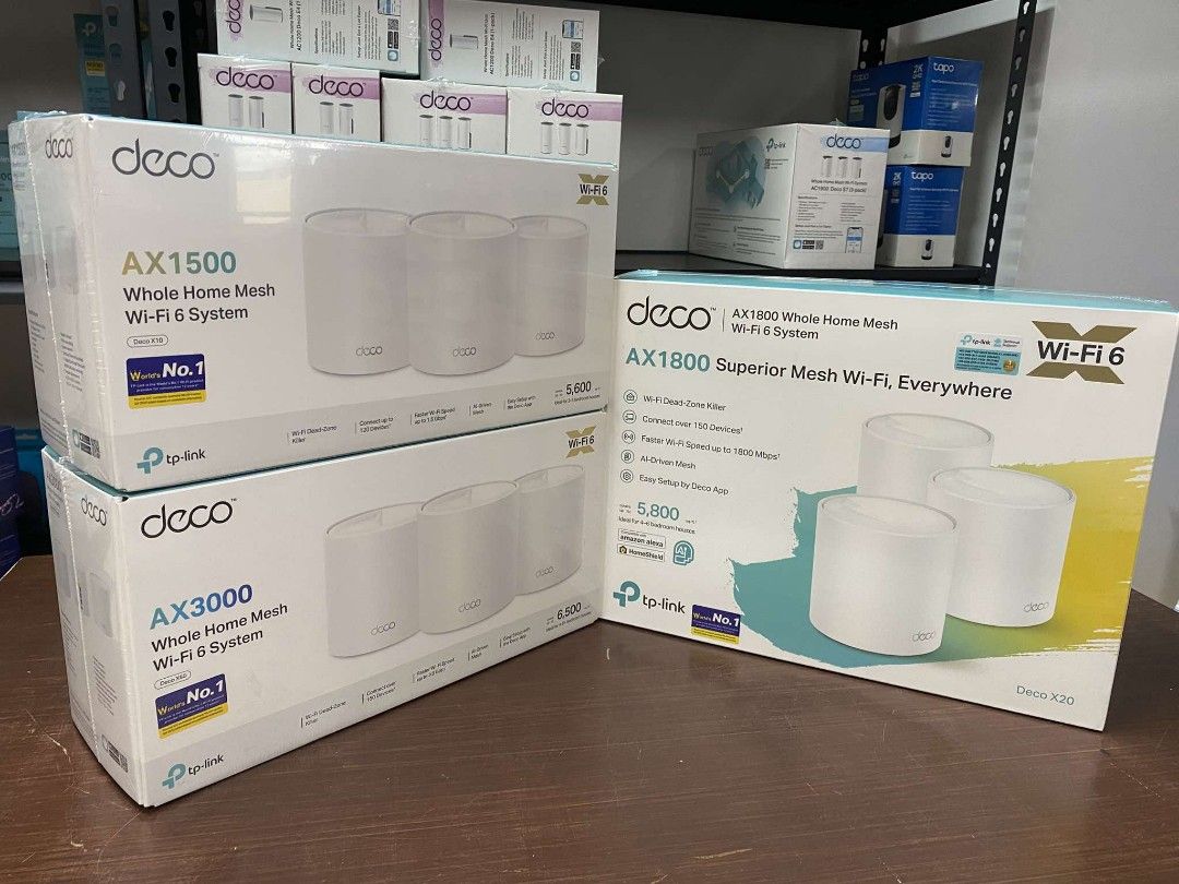 Tplink Deco X10 3pack, Deco X20 3pack, Deco X50 3pack (Category: Networking) located in Pasig City. Submitted by techubstoreandaccessories (Listing ID 1348224691, Image 2). Description: Deco X10 3pack, Deco X20 3pack, Deco X50 3pack Ready for Pick Up / Delivery ‼️ 📌 DETAILS: ✅Actual Picture Posted. ✅BRAND NEW & ORIGINAL. ✅7 Days Replacement for Factory Defects and 1year Warranty. (Terms and conditions apply) -------------------------------------