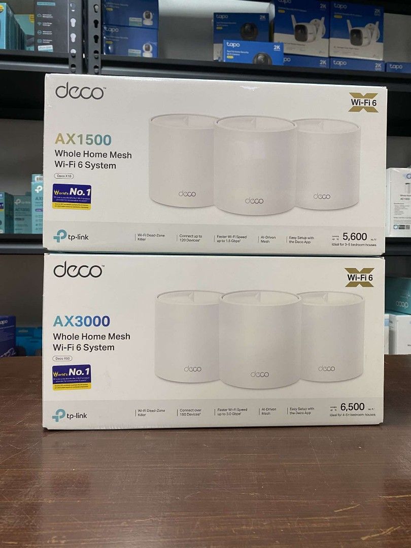 Tplink Deco X10 3pack, Deco X20 3pack, Deco X50 3pack (Category: Networking) located in Pasig City. Submitted by techubstoreandaccessories (Listing ID 1348224691, Image 3). Description: Deco X10 3pack, Deco X20 3pack, Deco X50 3pack Ready for Pick Up / Delivery ‼️ 📌 DETAILS: ✅Actual Picture Posted. ✅BRAND NEW & ORIGINAL. ✅7 Days Replacement for Factory Defects and 1year Warranty. (Terms and conditions apply) -------------------------------------