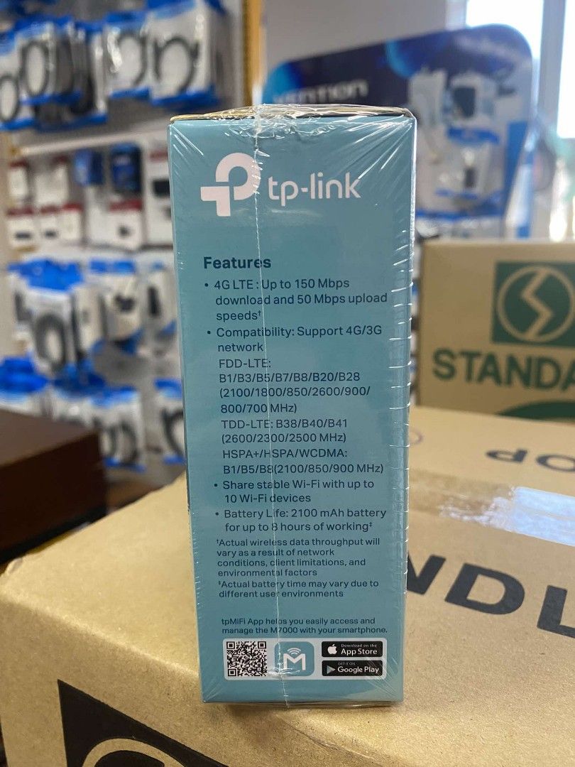 TP-Link M7000 4G LTE Mobile Pocket Wi-Fi (Category: Networking) located in Pasig City. Submitted by techubstoreandaccessories (Listing ID 1348225819, Image 3). Description: TP-Link M7000 4G LTE Mobile Pocket Wi-Fi Ready for Pick Up / Delivery ‼️ 📌 DETAILS: ✅Actual Picture Posted. ✅BRAND NEW & ORIGINAL. ✅7 Days Replacement for Factory Defects and 1year Warranty. (Terms and conditions apply) --------------------------------------- PAYMENTS/DELIVER
