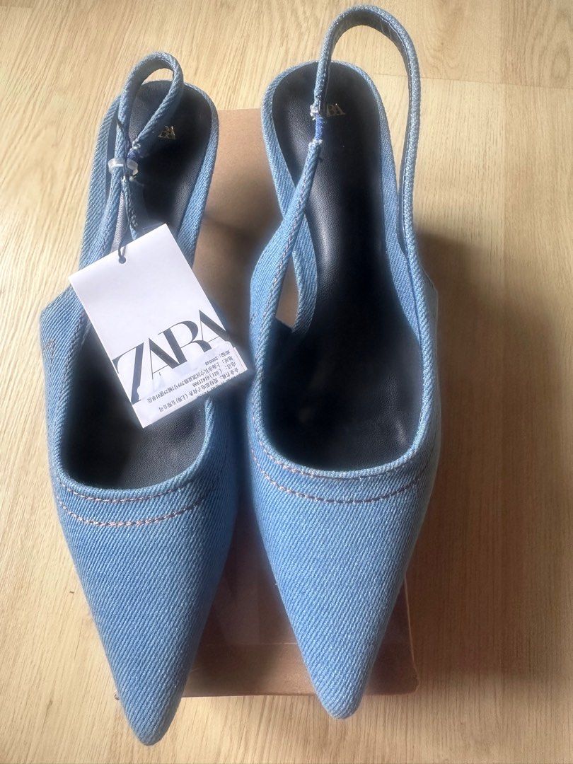 zara denim heels