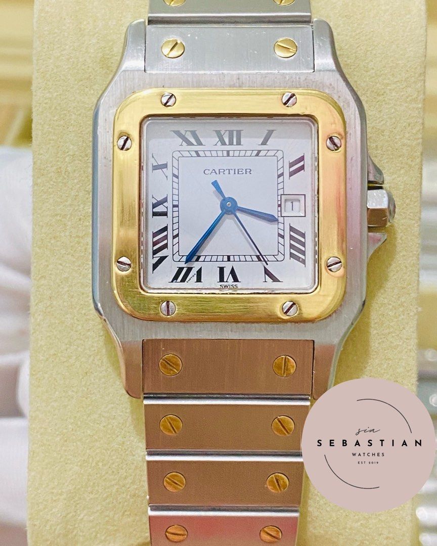 Cartier Santos Carrée Automatic Mens Watch (Category: Luxury Watches) located in Quezon City. Submitted by clicksmileph (Listing ID 1312824675, Image 1). Description: Cartier Santos Automatic Rare Find Carrée 228,000 Php Details: Cartier Santos Carrée Vintage Watch 9/10 - All working, Very good condition Spider Web Dial Automatic Movement Unisex, 29mm Case size 3'0 calendar aperture Approx 16-16.5cm wrist Still presentable Guaranteed Authentic Se