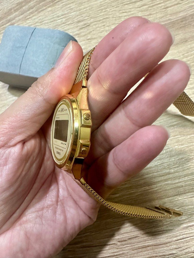 Casio Gold Stainless Steel Strap Digital Watch (Category: Women's Watches) located in Quezon City. Submitted by trish_eb (Listing ID 1345085625, Image 2). Description: Casio (A171WEMG-9ADF) Gold Stainless Steel Strap Digital Watch 38mm Round Dial Dial Type: Mineral Glass Feature: Date, Stopwatch, Alarm, Unconventional Time Reading .