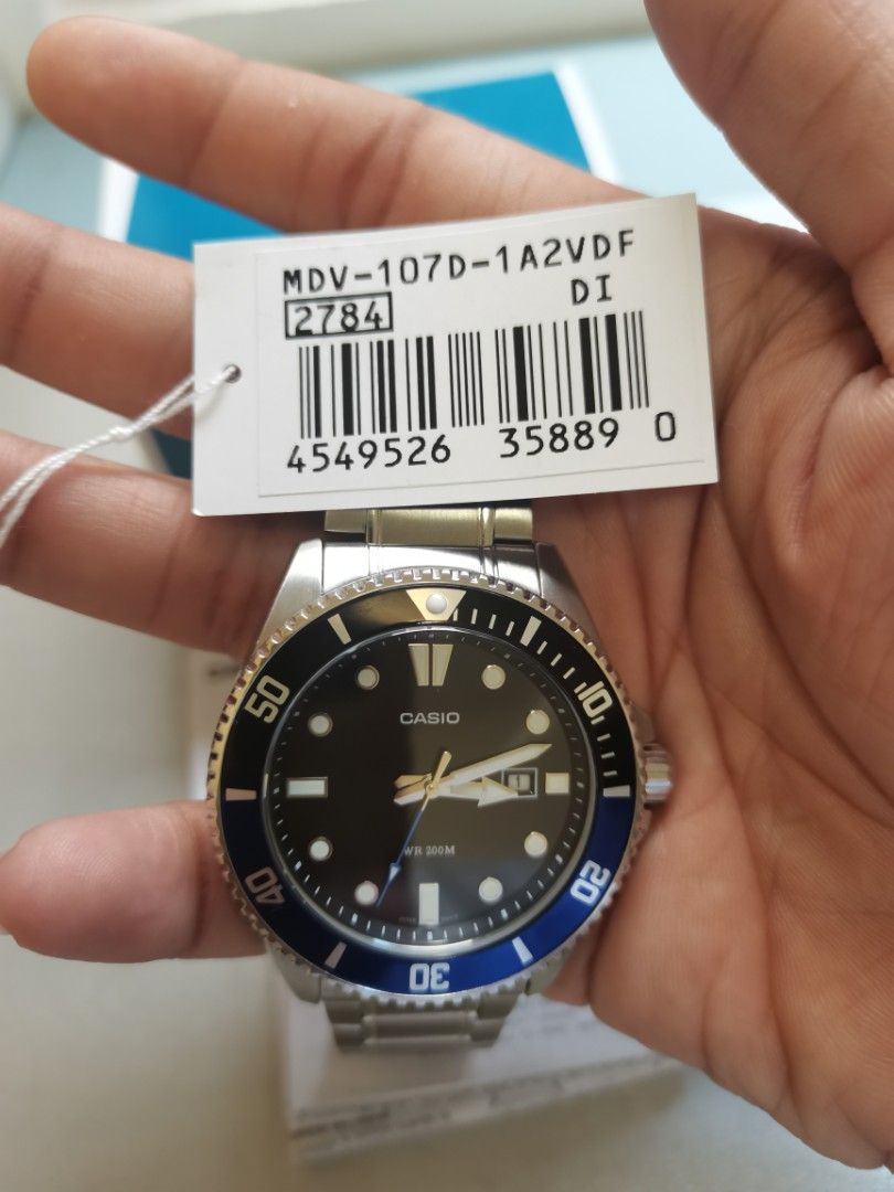 Casio MDV-107D (Category: Men's Watches) located in Rizal. Submitted by thrift_cy02 (Listing ID 1345008487, Image 3). Description: ¬Authentic ¬Rotating Bezel ¬Batman Bezel ¬200M Water Resistant ¬Below SRP!!!.