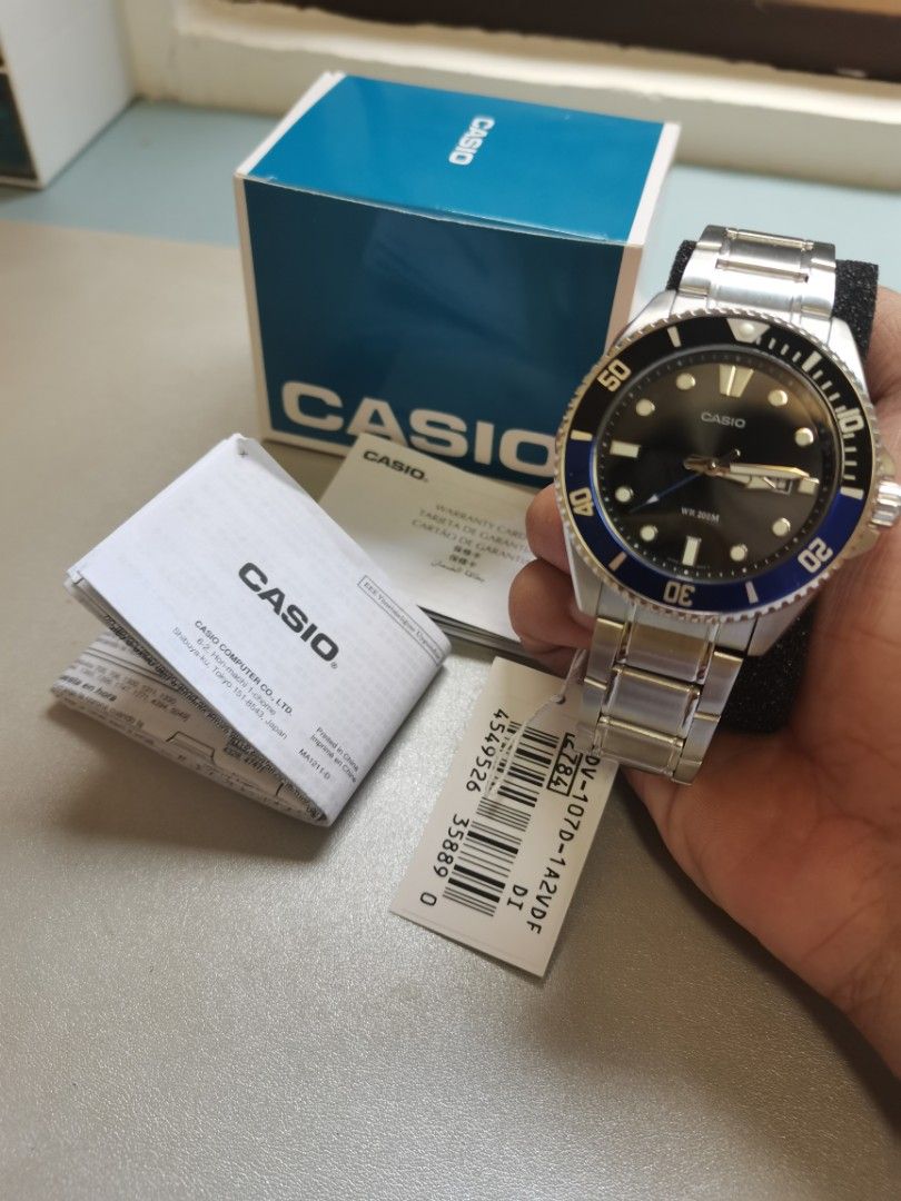 Casio MDV-107D (Category: Men's Watches) located in Rizal. Submitted by p0gss (Listing ID 1345008974, Image 1). Description: ¬Authentic ¬Rotating Bezel ¬Batman Bezel ¬200M Water Resistant ¬Below SRP!!!.