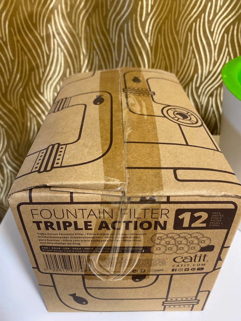 Catit Water Fountain and Filter (Category: Homes & Other Pet Accessories) located in Bacoor. Submitted by ampetvet (Listing ID 1345053292, Image 3). Description: Catit 3L Flower Water Fountain for dogs and cats - used - 200 Catit Fountain Filter Triple Action - set of 2 filters - 200 php 1 box with 12 packs of Catit Fountain Filter Triple Action - unopened box - 2,000php Everything: 17 filters and water fountain - 2,300php with 2 free big collaps