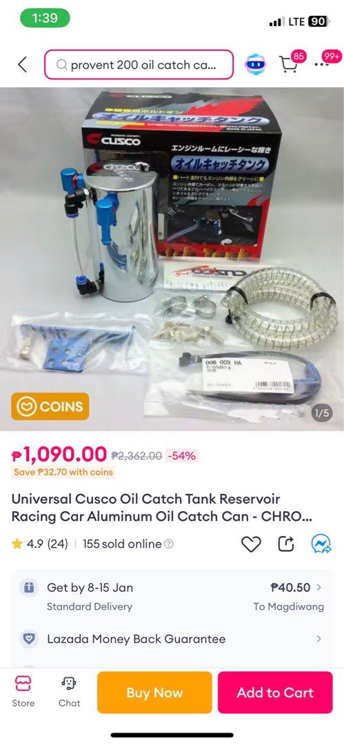 Cusco Oil Catch Can (Category: Engine and Aircon Parts and Accessories) located in Cavite. Submitted by moriah.17 (Listing ID 1344989945, Image 1). Description: .