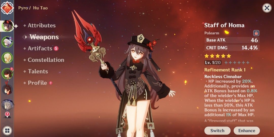 Hutao Sig AR7 Starter Genshin Impact (Category: Others) located in Caloocan City. Submitted by rurugenshin (Listing ID 1345111997, Image 3). Description: Check my profile for more accounts! *Hutao And Signature Weapon - Staff of Homa AR7 Unset Email - Unset Birthday Asia Server SAFE: First Owner - Manually Rolled Account Not Abyss Hacked 650 php Payment using gcash. Review after transaction..