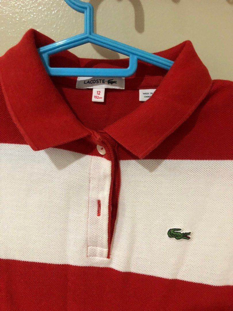 Lacoste Red and White Dress (Category: Dresses) located in Quezon City. Submitted by bel_15 (Listing ID 1345062615, Image 2). Description: Like new Worn thrice Size 12 on tag but can fit xs.
