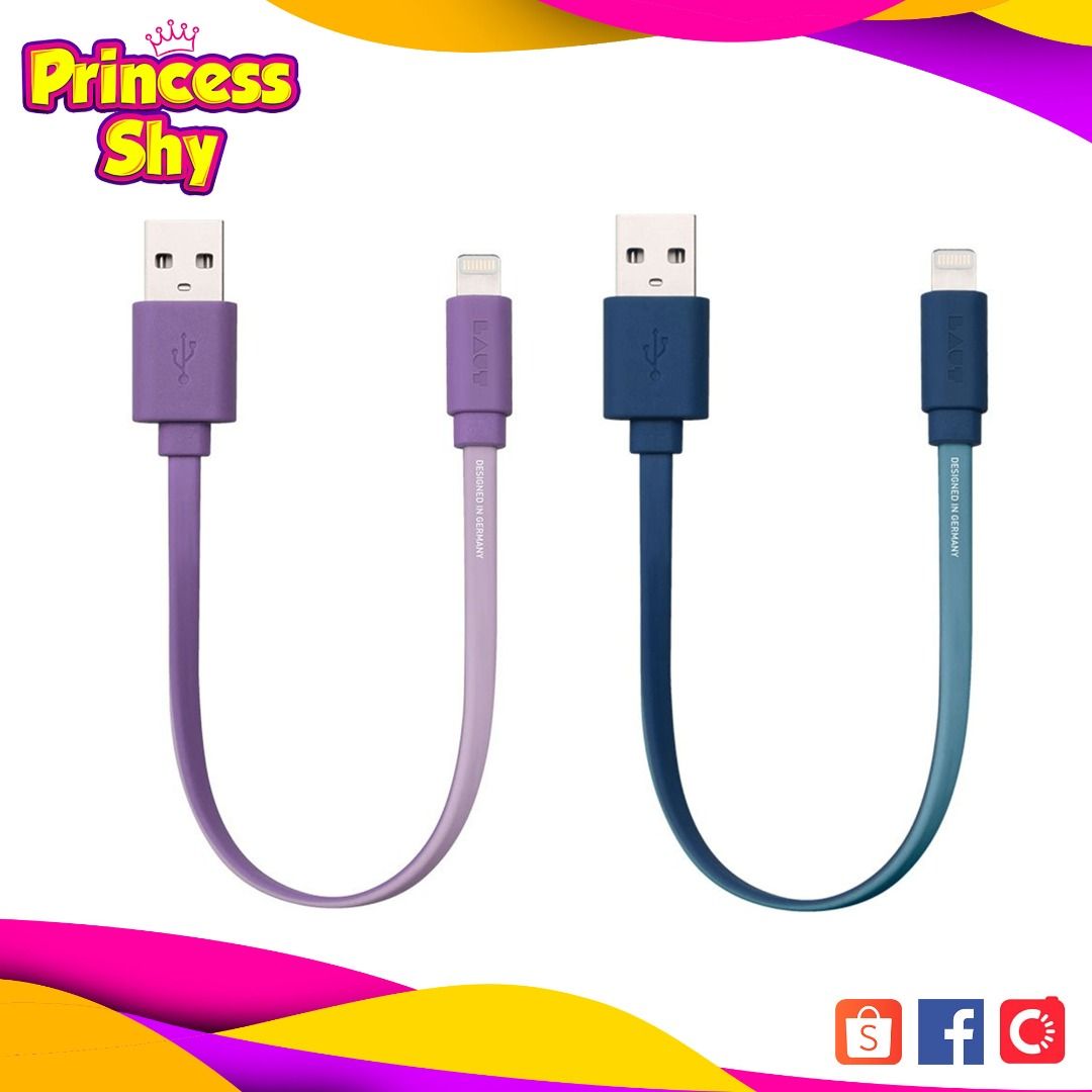 Laut Lightning Cable Link Duo 15cm Charge & Sync MFI for Apple Iphone Ipad (Category: Chargers & Cables) located in San Juan City. Submitted by princessshyph (Listing ID 1344944582, Image 1). Description: Easy to carry, without tangling Lightning Connector USB 2.0 Support MFI Certification Charge and Sync Cable Length15cm/.5ft Compact & Durable Color: Blue / Purple Made from flat cable material, the 15 cm (0.5ft) LINK DUO cable is durable, compac