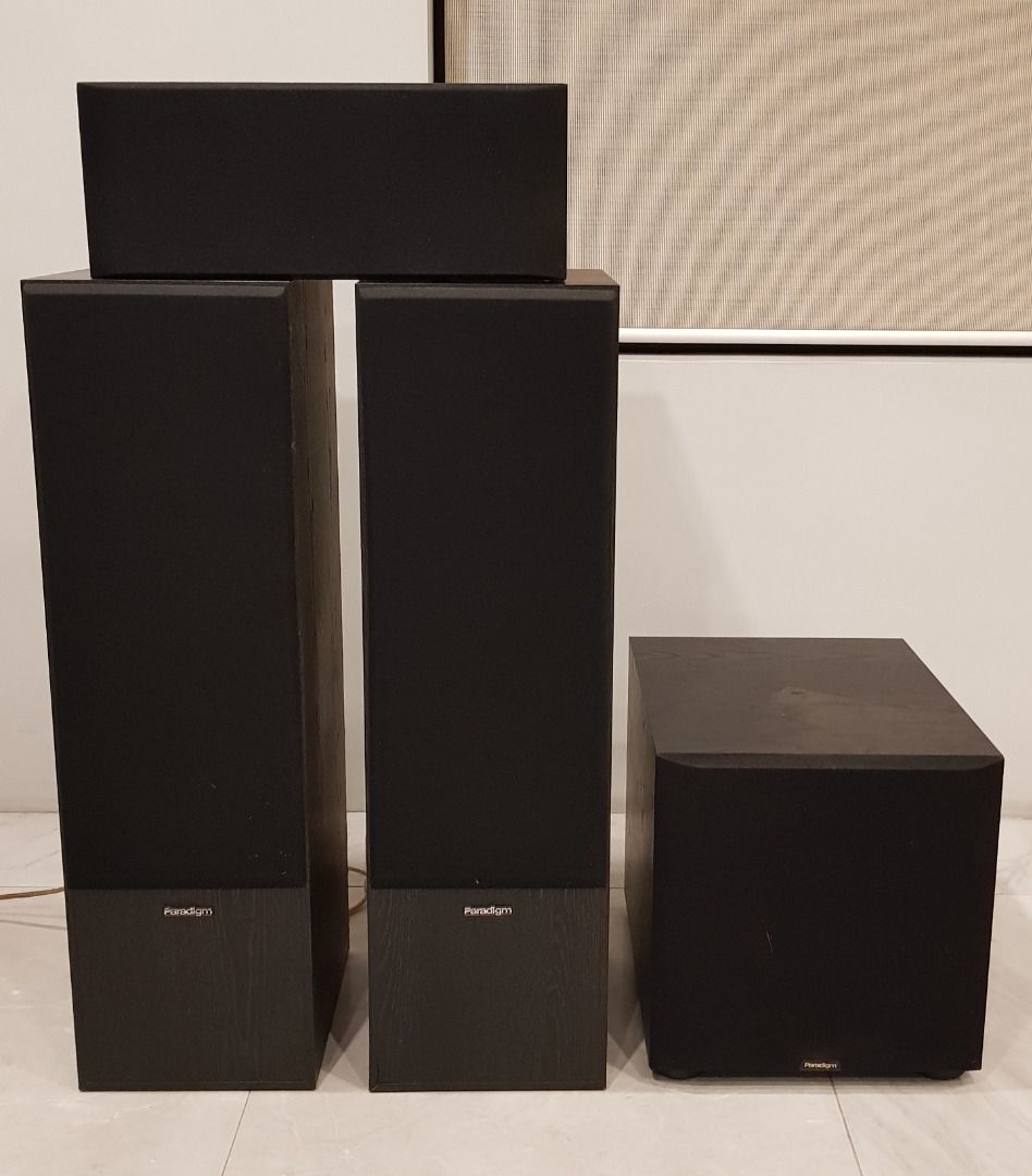 Paradigm speakers, floor, center (Category: Soundbars, Speakers & Amplifiers) located in Quezon City. Submitted by xfiremaxx (Listing ID 1344948482, Image 1). Description: Pick up at Timog Morato area. Office hours. First owner. Not buy & sell. Paradigm speakers, floor, center Working units when last used. As is. WYSIWYG 2 floorstanding (5SE MK3) 1 center (LCR-150) 1 sub (PDR-10) SOLD RFS: Decluterring. PHP24,500.00 or best offer. .
