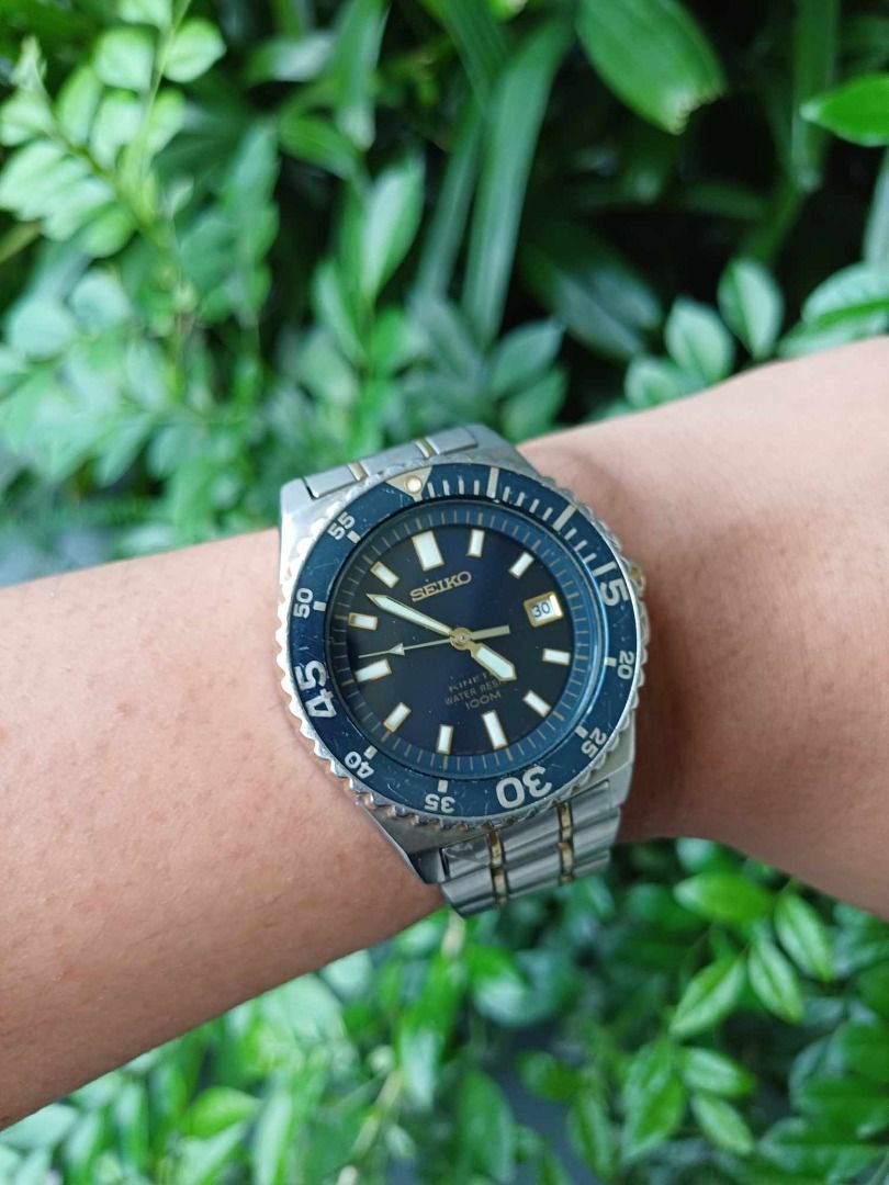 SEIKO KINETIC 100M SKA009P (Category: Luxury Watches) located in Manila. Submitted by timearcph (Listing ID 1345093649, Image 1). Description: SEIKO KINETIC 100M SKA009P Description: Rare hard to find Seiko kinetic 100m 5M62-0A10, SKA009P, two tone, blue dial(japan), blue/gold bezel insert, gold/ stainless bracelet and good lume. PRICE: 8,000 PHP Brand: Seiko Condition: Conservative rating of 9/10. Set: Comes watch only SHIPPING: - Open to shippi