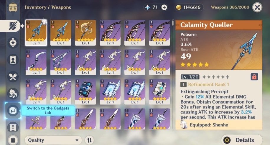 Shenhe Sig AR7 Starter Genshin Impact (Category: Others) located in Caloocan City. Submitted by rurugenshin (Listing ID 1345110518, Image 2). Description: Check my profile for more accounts! *Shenhe And Signature Weapon - Calamity Queller x2 And 5star weapon - Verdict AR7 Unset Email - Unset Birthday Asia Server SAFE: First Owner - Manually Rolled Account Not Abyss Hacked 900 php Payment using gcash. Review after transaction..