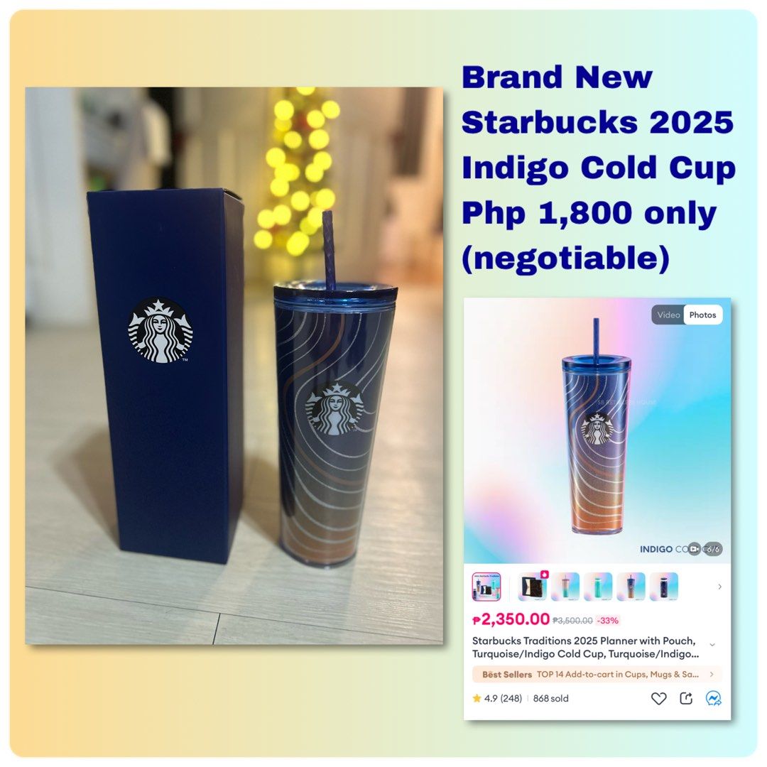 Starbucks Indigo Cold Cup (Category: Water Bottles & Tumblers) located in Pasig City. Submitted by declutter_sparkjoy (Listing ID 1344943843, Image 1). Description: .