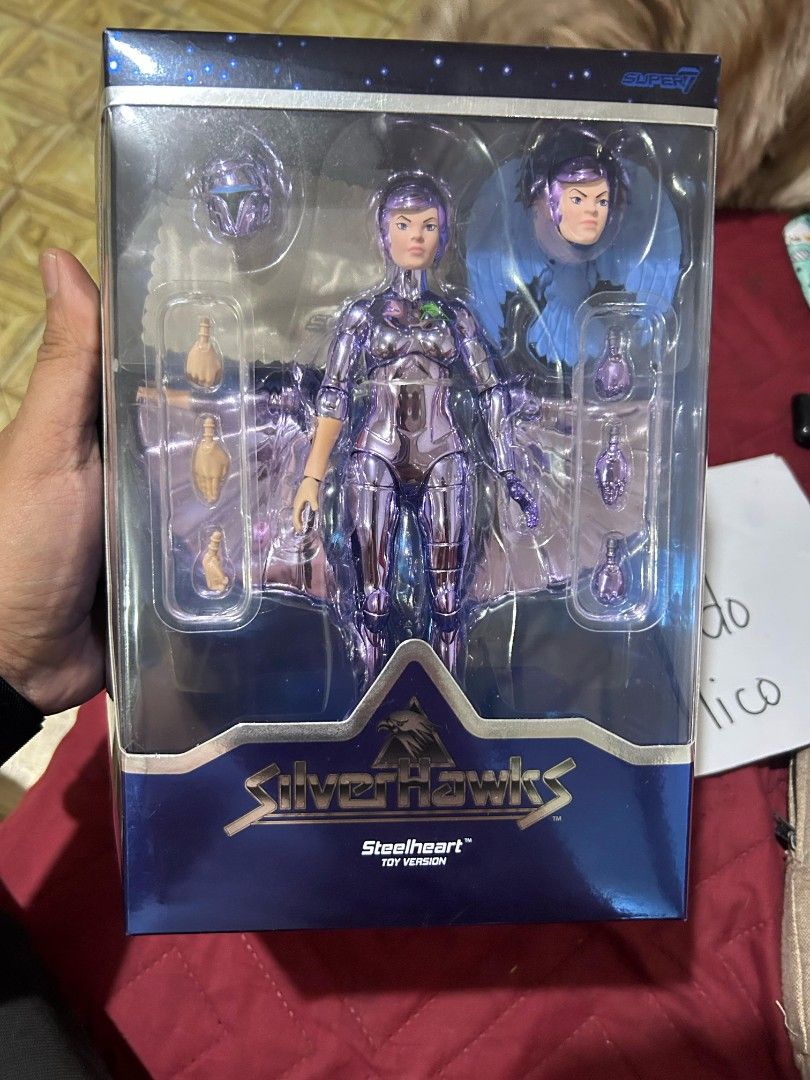 Super 7 Silverhawks Steel Heart (Category: Vintage Collectibles) located in Cebu City. Submitted by jayrasplico (Listing ID 1345027480, Image 2). Description: For Sale: Super 7 Silverhawks Steel Heart Condition: Brand New and Sealed 3,000 only Meet-up: Anywhere near Cebu City Outside Cebu City: LBC COP, pay only once received. Can do video call anytime for legit checking.