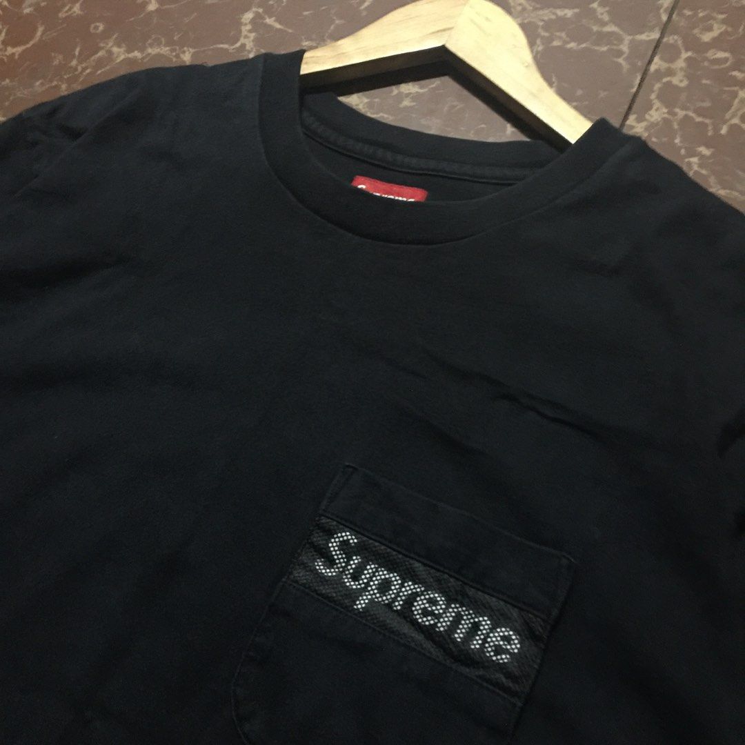 Supreme SS19 Mesh Stripe Pocket Tee Men s Fashion Tops Sets Tshirts Polo Shirts on Carousell