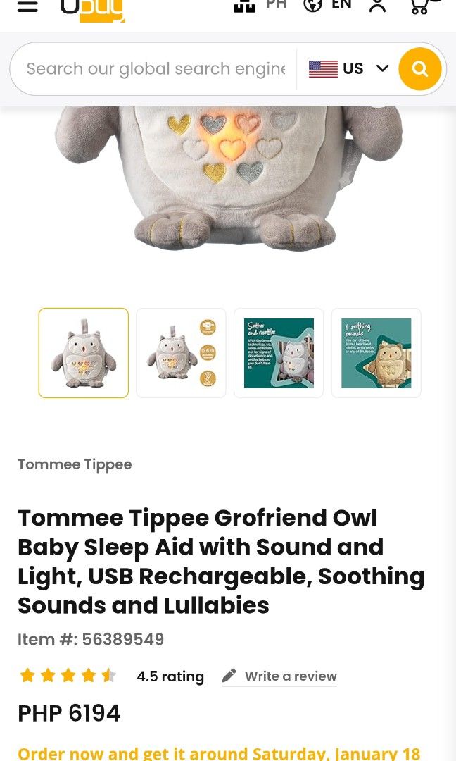 Tommee tippee (Category: Toys & Games) located in Pasig City. Submitted by 989shie (Listing ID 1344987057, Image 3). Description: lullaby super helpful sa baby.