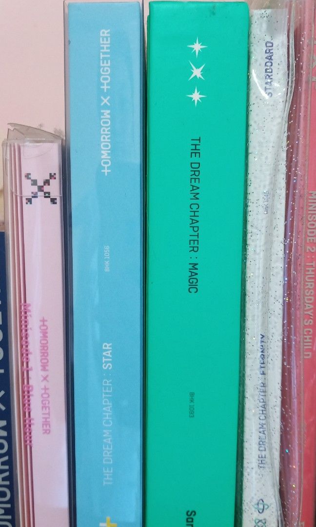TXT ALBUMS UNSEALED (Category: CDs & DVDs) located in Urdaneta. Submitted by closethaul_ (Listing ID 1344958338, Image 1). Description: star magic starboard minisode AR all bought from official stores cd still included except pc.