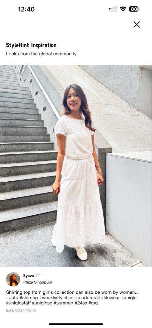 UNIQLO VOLUME SLEEVES TSHIRT (Category: Blouses) located in Marikina City. Submitted by mgdeclutteringph (Listing ID 1345099196, Image 2). Description: 160 CM FITS SMALL TO MEDIUM.